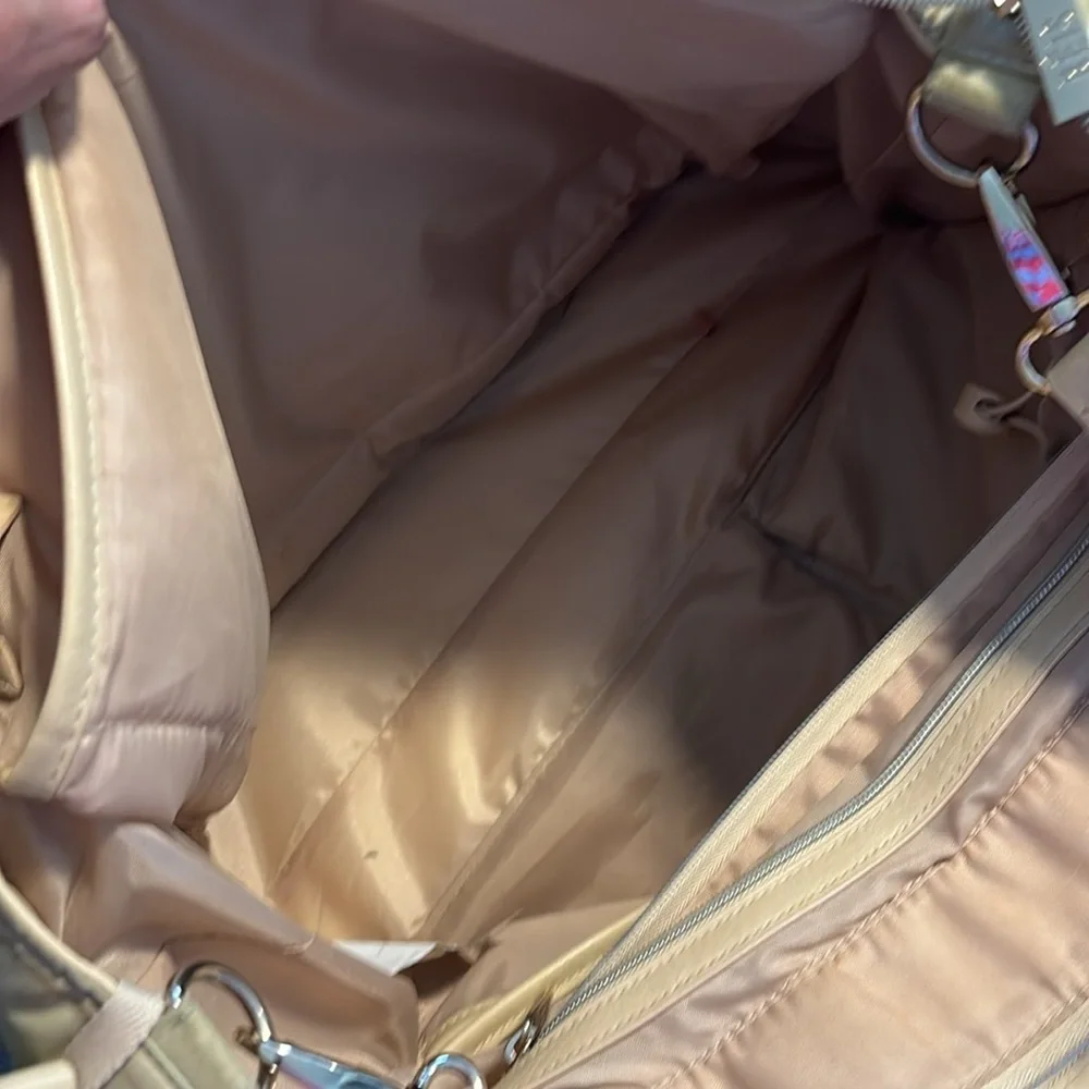 Beis Tan Leather Diaper Bag